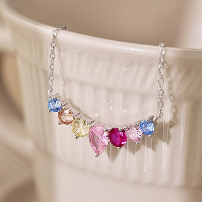 [Rose Jewels]Zierliche bunte Herzkette