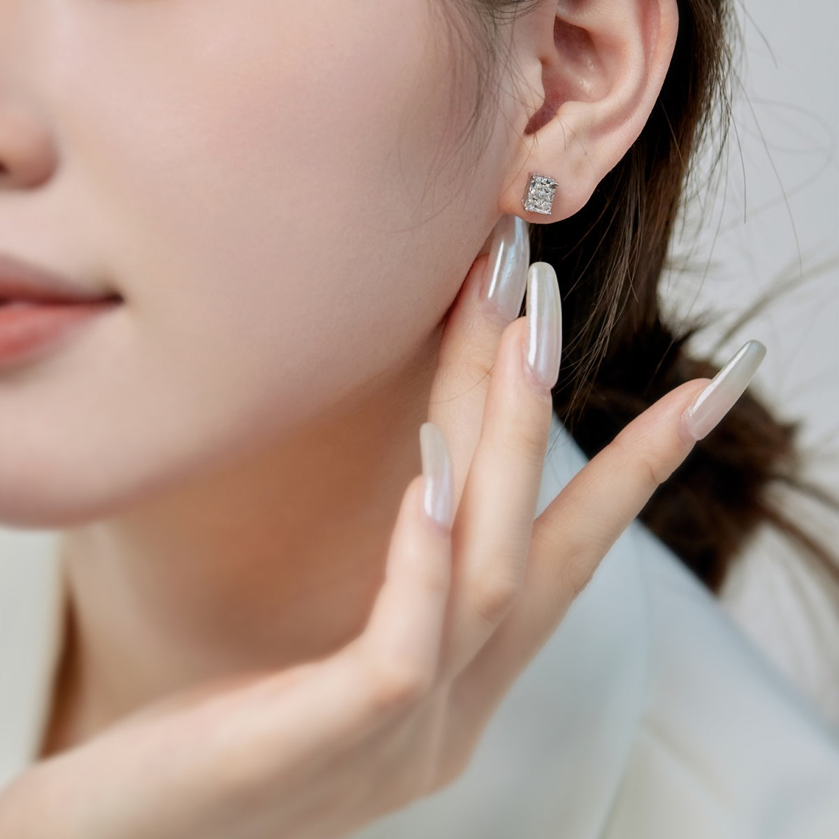 [Rose Jewels]Radiant Luxurious Princess Cut Daily Earrings