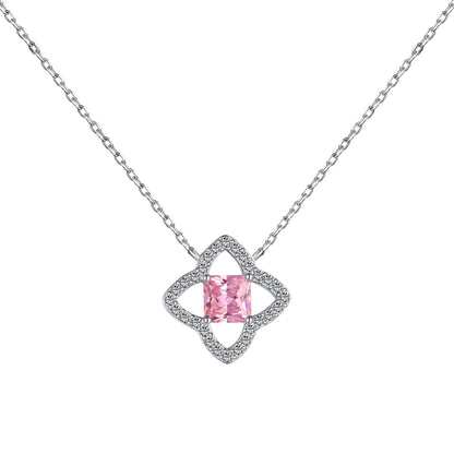 [Rose Jewels]Exquisite Flower Shape Princess Cut Necklace