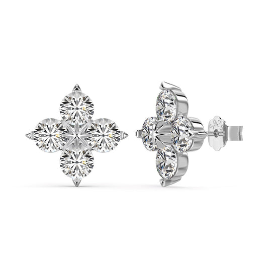 [Rose Jewels]Four-Leaf Clover Eight-Pointed Star Earrings