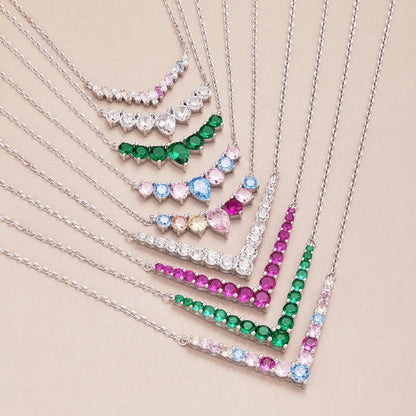 [Rose Jewels]Dazzling Rainbow Necklace