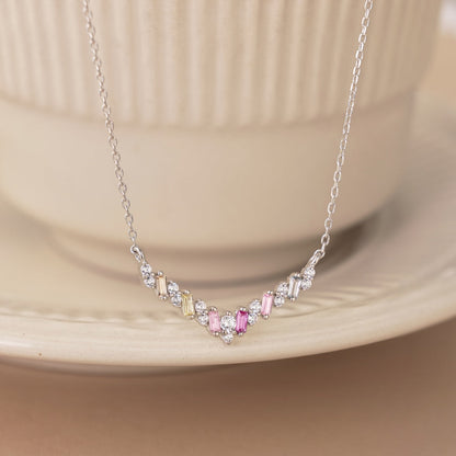 [Rose Jewels]Dazzling Rainbow Necklace