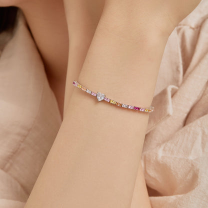 [Rose Jewels]Delicate Romantic Heart Shape Lover Bracelet