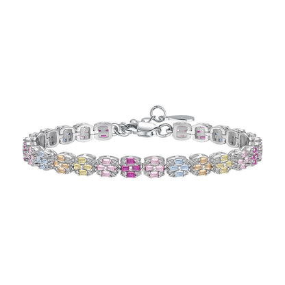 [Rose Jewels]Delicate Colorful Emerald Cut Daily Bracelet