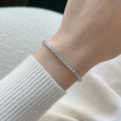 [Rose Jewels]Dainty Charming Round Cut Tennis Bracelet