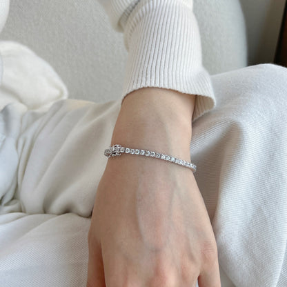 [Rose Jewels]Dainty Charming Round Cut Tennis Bracelet