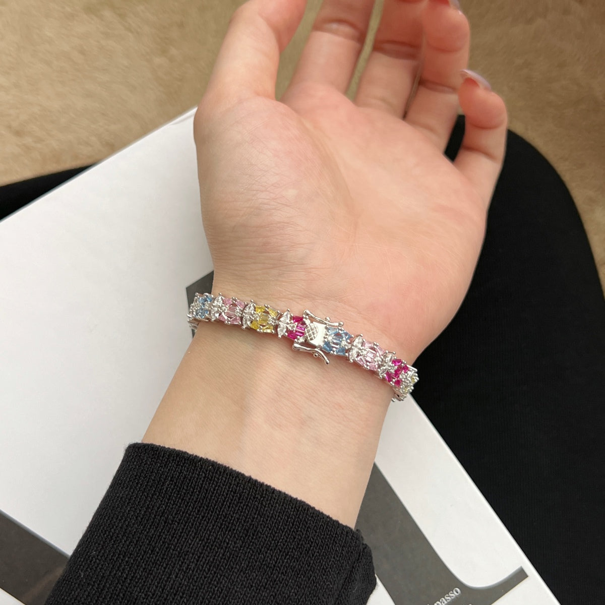 [Rose Jewels]Delicate Colorful Multi Cut Party Bracelet