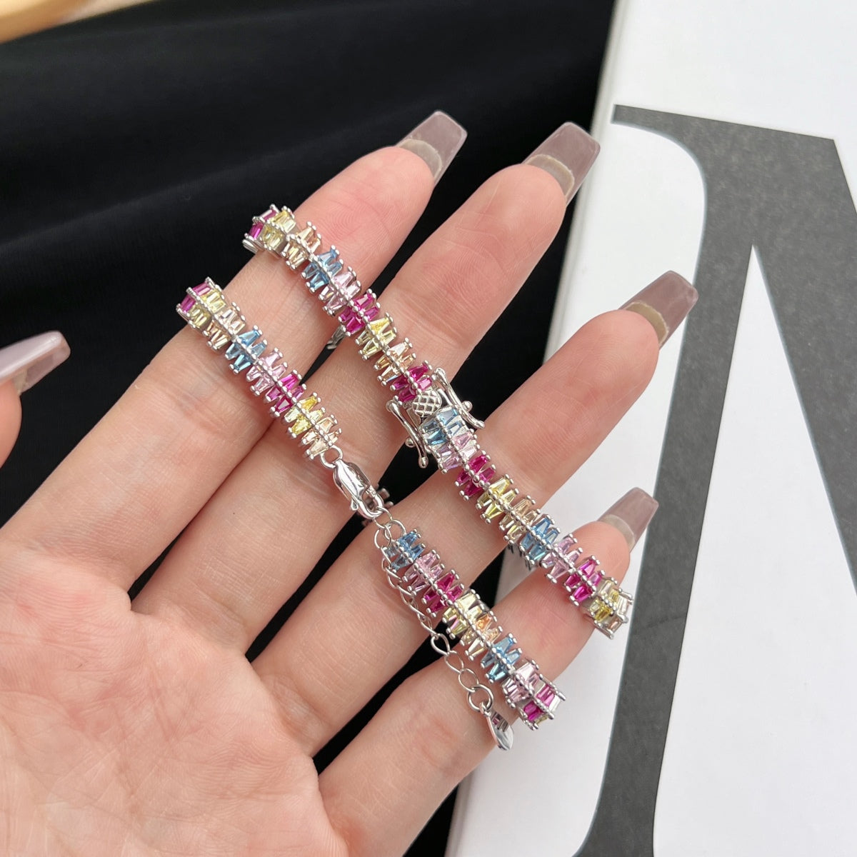 [Rose Jewels]Sparkling Exquisite Multi Cut Party Bracelet