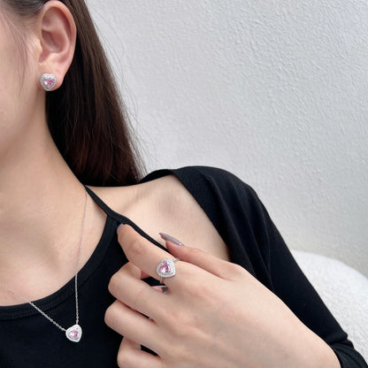 [Rose Jewels]Dazzling Heart Shape Lover Earrings