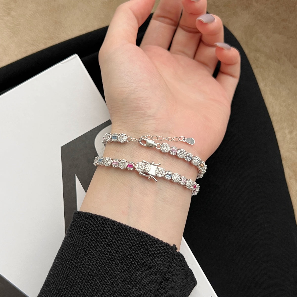 [Rose Jewels]Dazzling Radiant Multi Cut Daily Bracelet