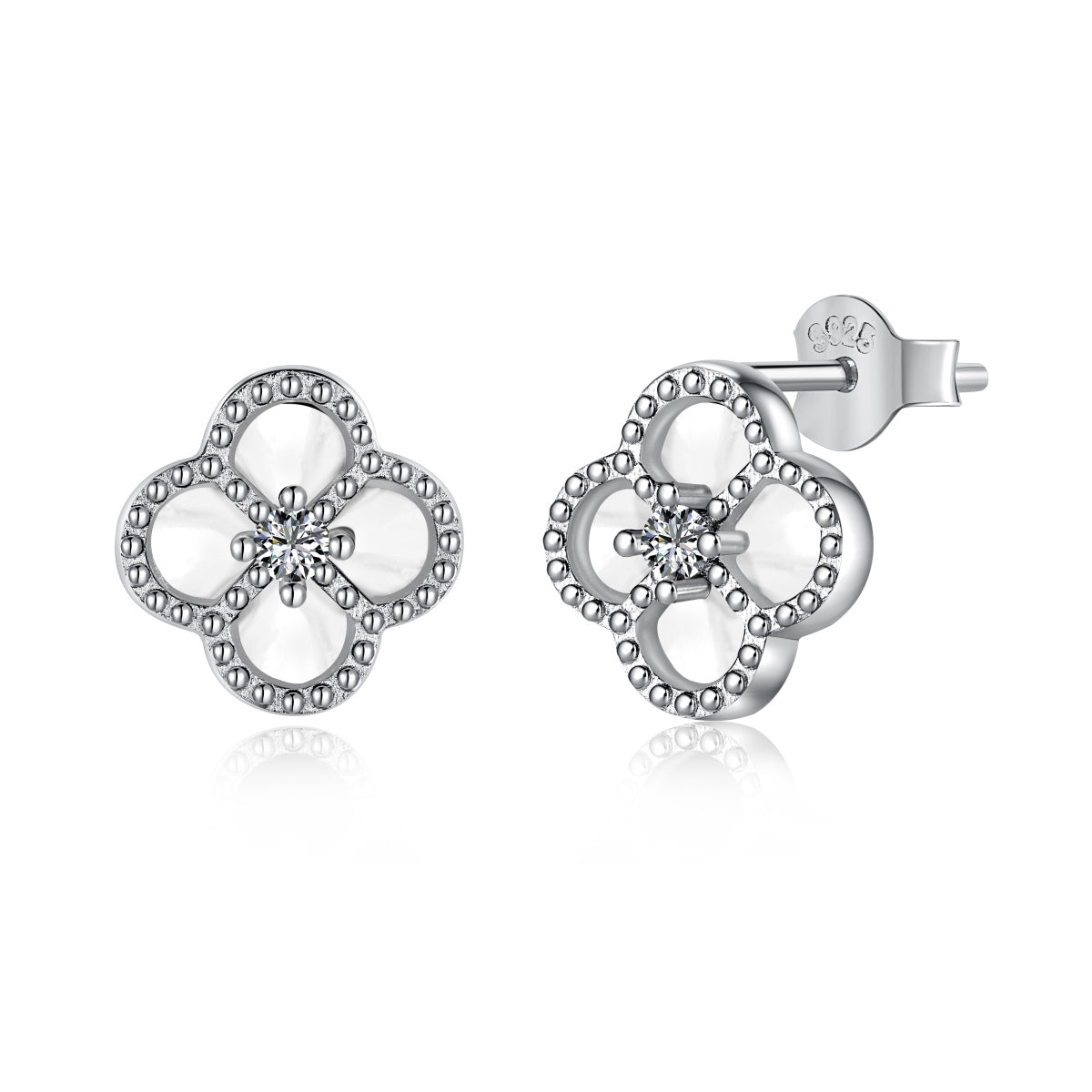 [Rose Jewels]Four-Leaf Clover Flower Shape Exquisite Earrings