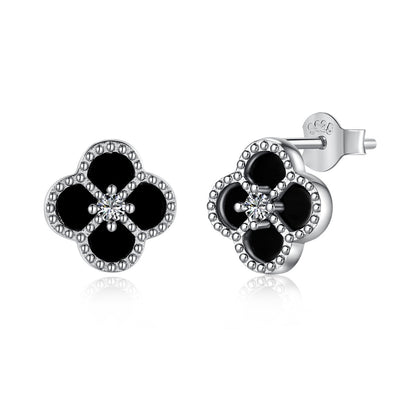 [Rose Jewels]Four-Leaf Clover Flower Shape Exquisite Earrings