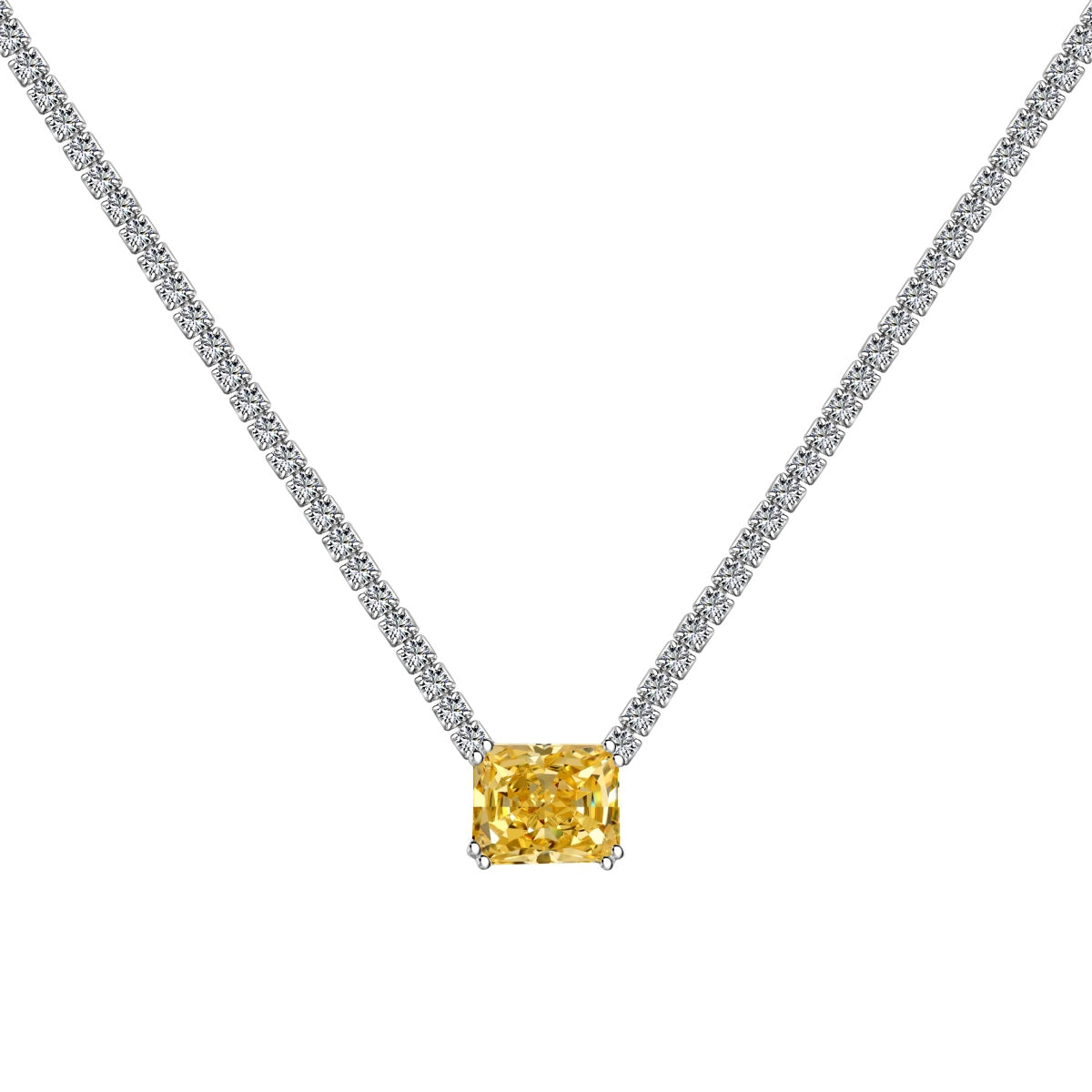 [Rose Jewels]4.0 Carat Elegant Radiant Cut Necklace