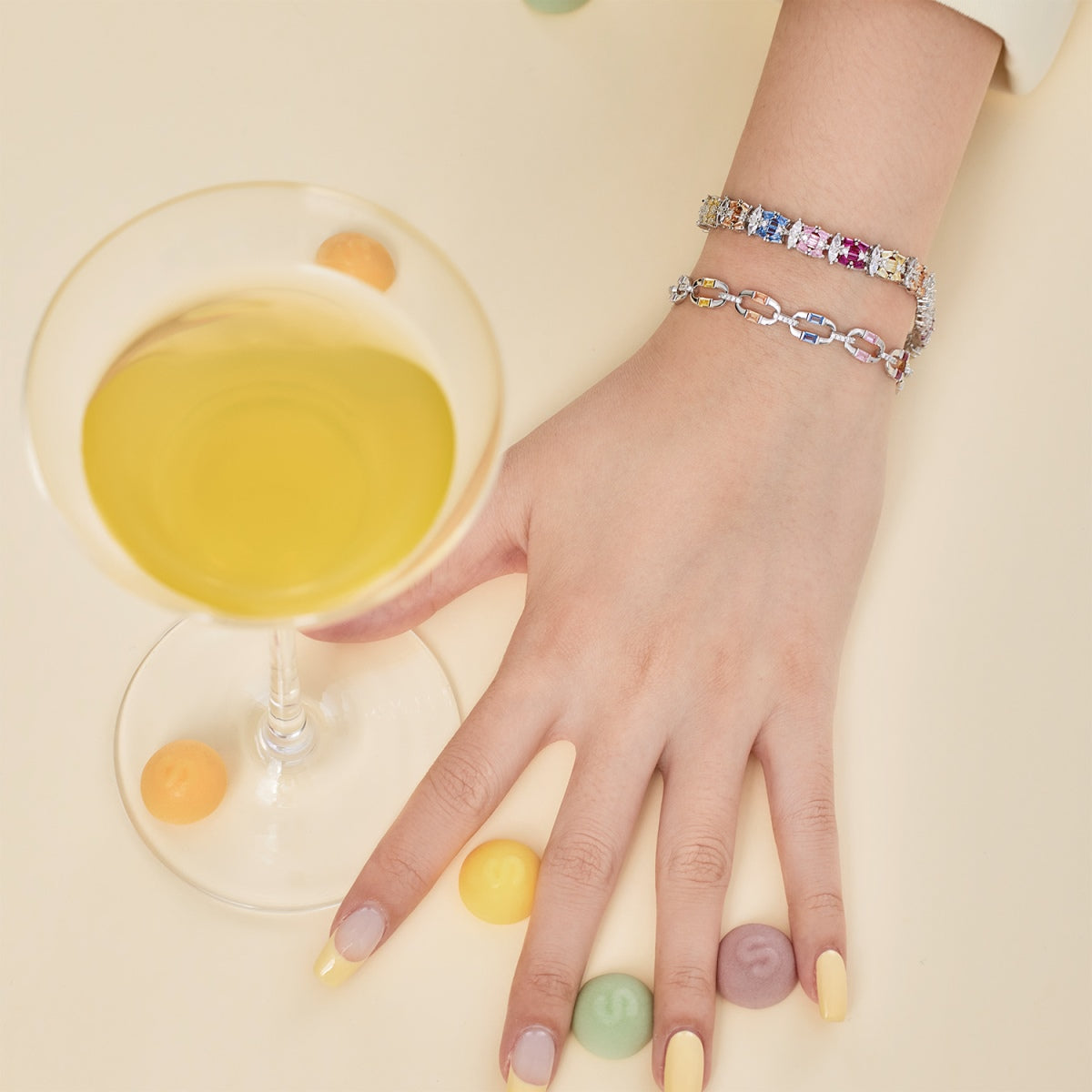 [Rose Jewels]Delicate Colorful Multi Cut Party Bracelet