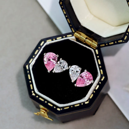 [Rose Jewels]Dazzling Elegant Heart Cut Lover Earrings