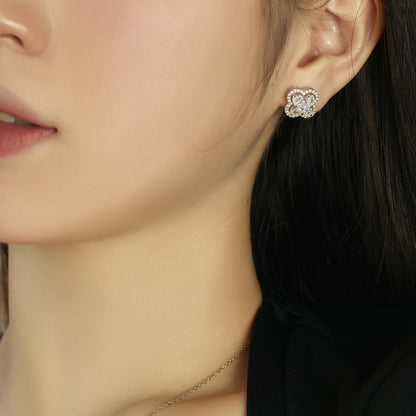 [Rose Jewels]Lucky Four-Leaf Clover Exquisite Earrings