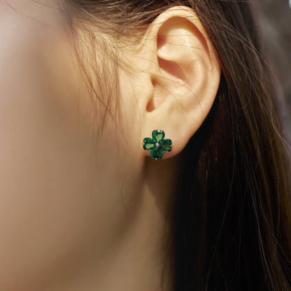 [Rose Jewels]Four-Leaf Clover Ball Earrings