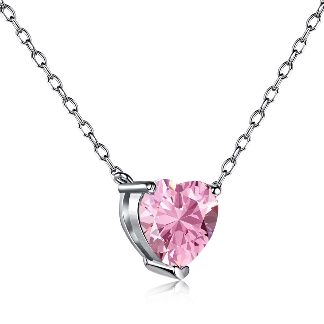 [Rose Jewels]Heart Shape Main Stone Pendant Collarbone Necklace