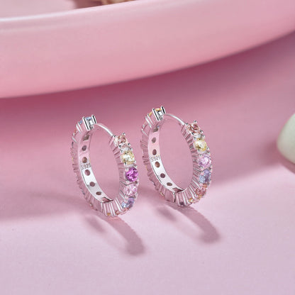 [Rose Jewels]Radiant Colorful Round Cut Earrings