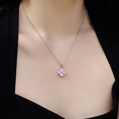 [Rose Jewels]Heart-Shaped Four-Leaf Clover Bead Necklace