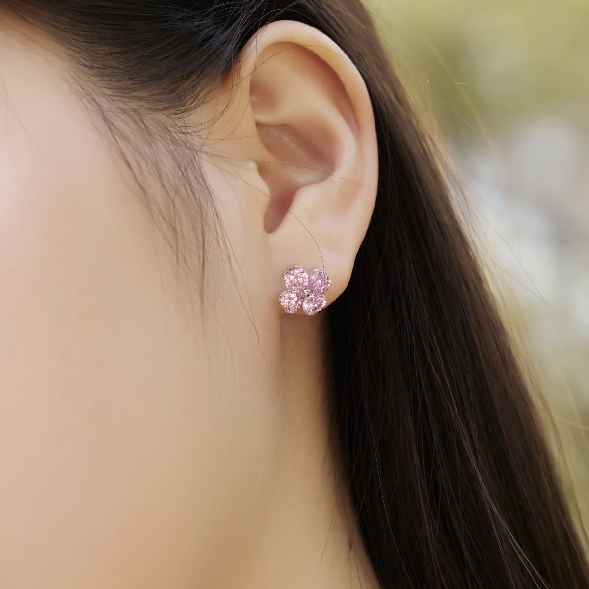 [Rose Jewels]Four-Leaf Clover Ball Earrings