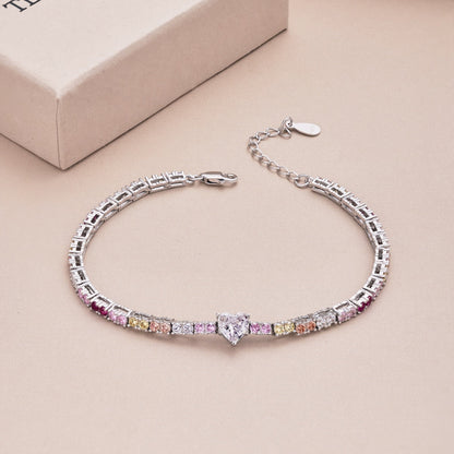 [Rose Jewels]Delicate Romantic Heart Shape Lover Bracelet