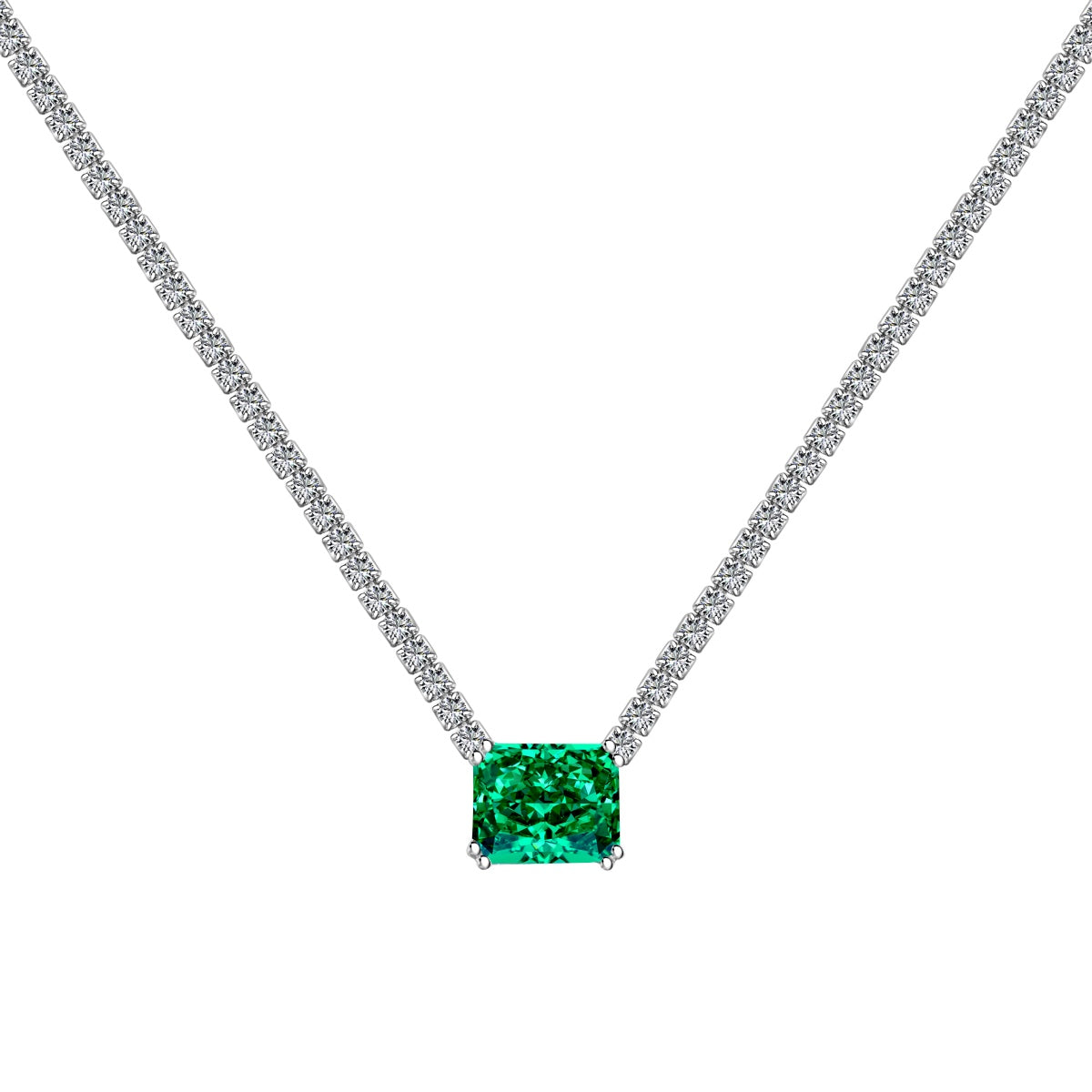 [Rose Jewels]4.0 Carat Elegant Radiant Cut Necklace