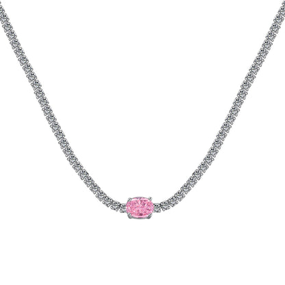 [Rose Jewels]1.0 Carat Shining Oval Cut Necklace