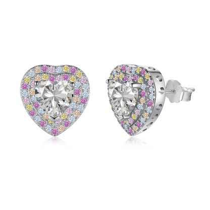 [Rose Jewels]Dazzling Heart Shape Lover Earrings