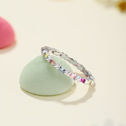 [Rose Jewels]Charming Colorful Round Cut Daily Ring