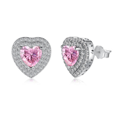 [Rose Jewels]Dazzling Heart Shape Lover Earrings