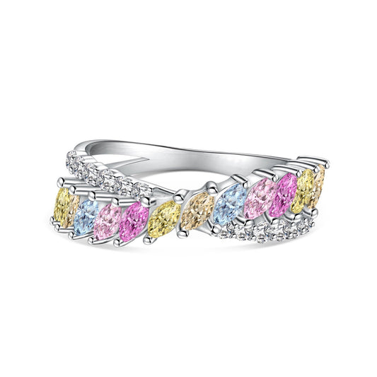 [Rose Jewels]Unique Colorful Marquise Cut Daily Ring