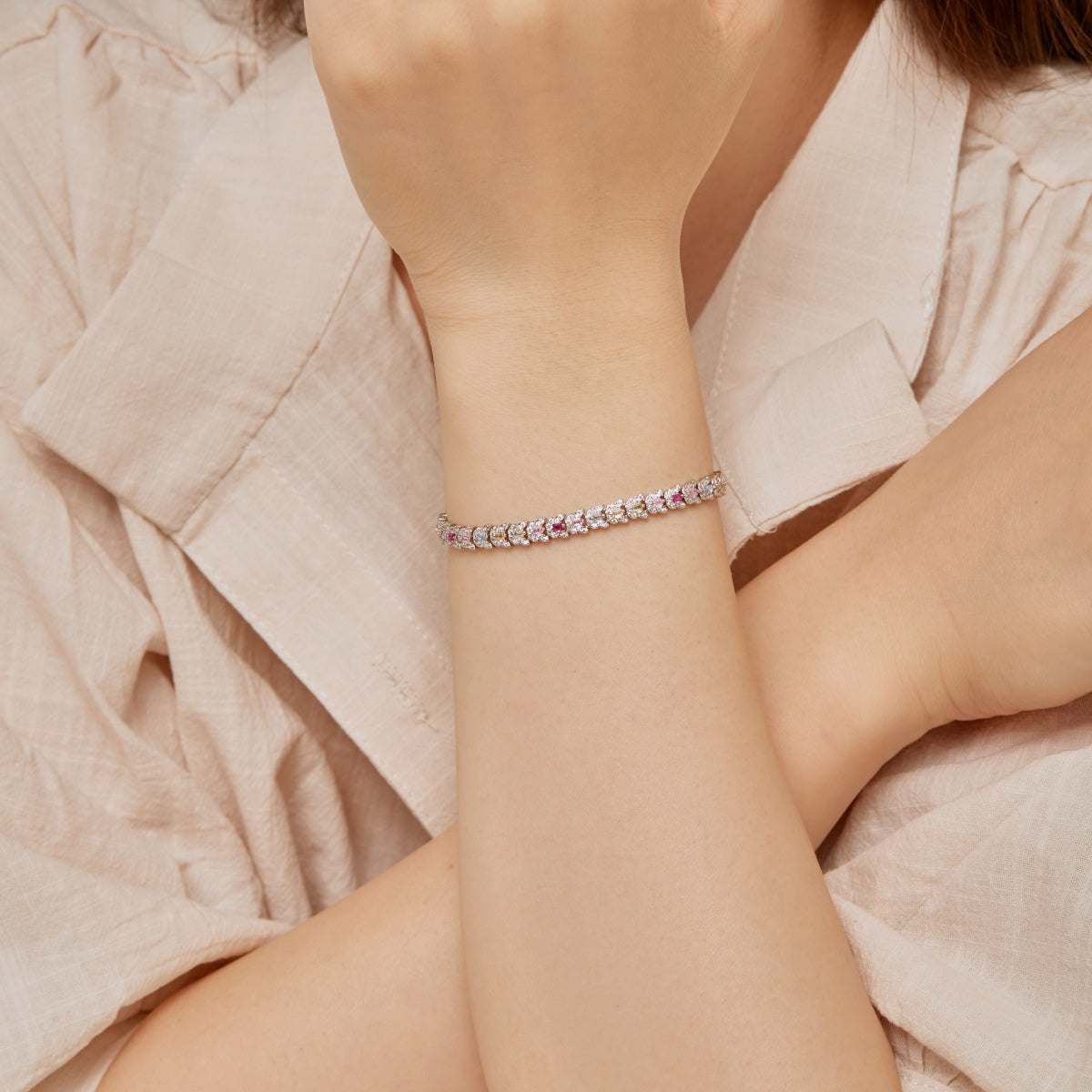 [Rose Jewels]Delicate Colorful Multi Cut Daily Bracelet