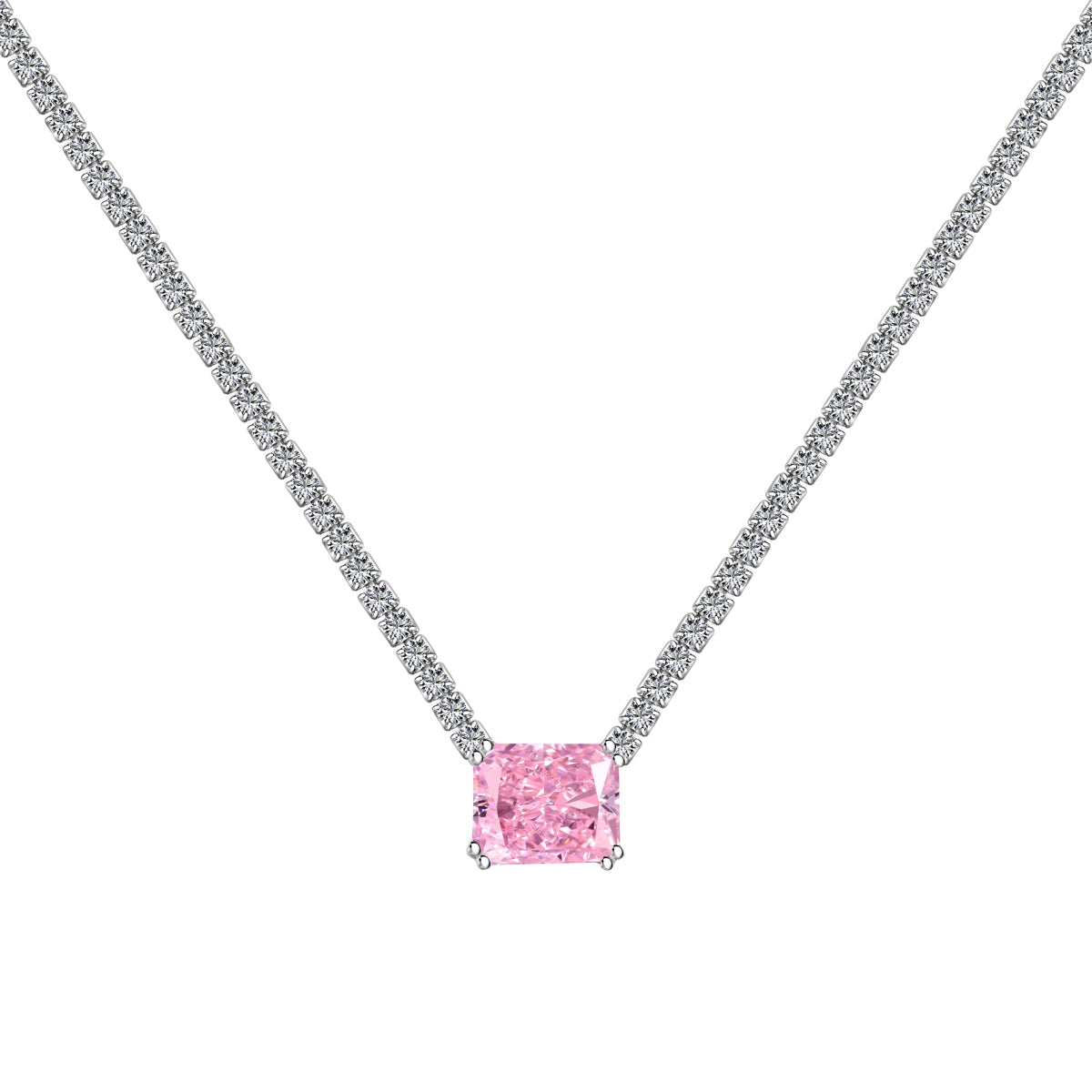 [Rose Jewels]4.0 Carat Elegant Radiant Cut Necklace