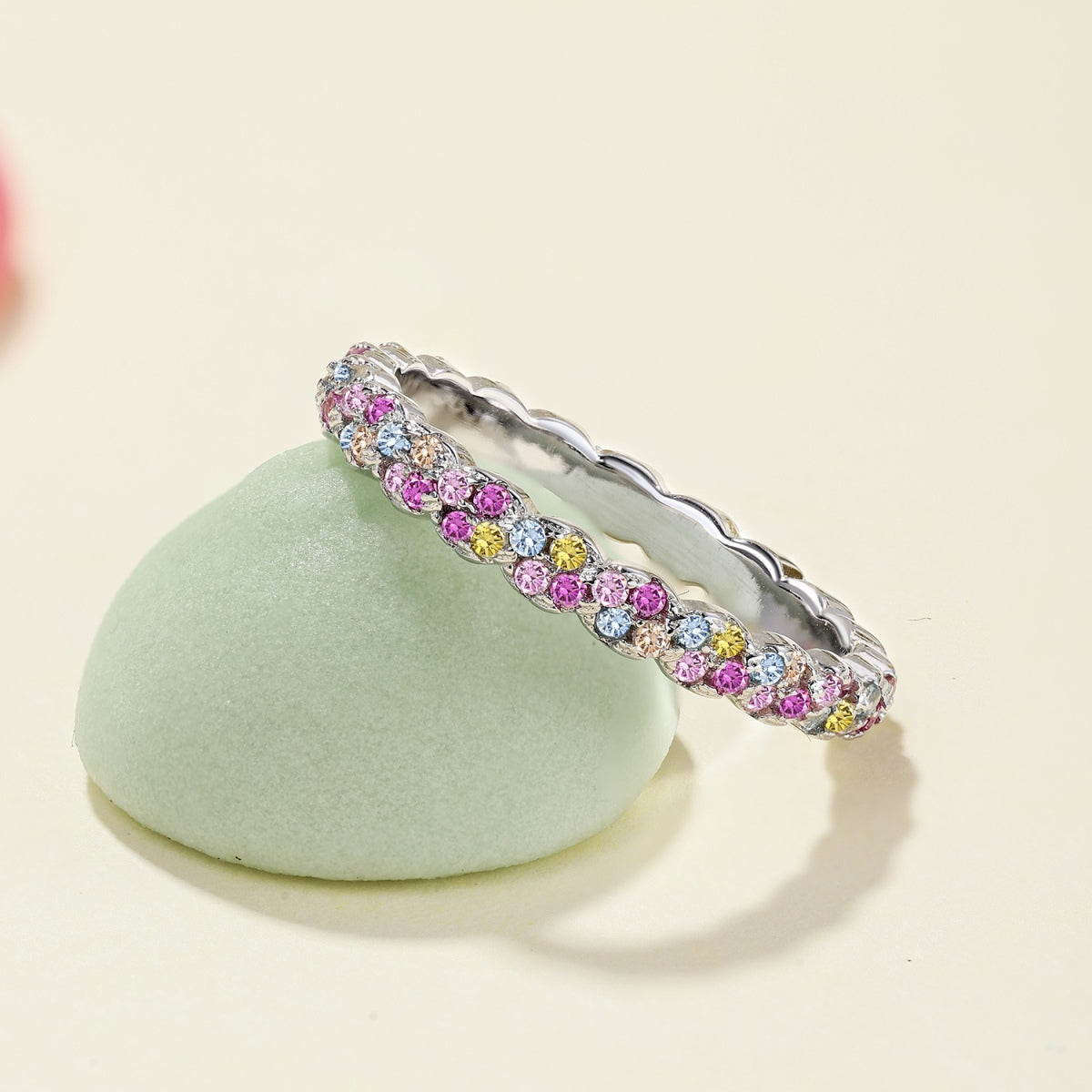 [Rose Jewels]Dainty Ebullient Round Cut Daily Ring