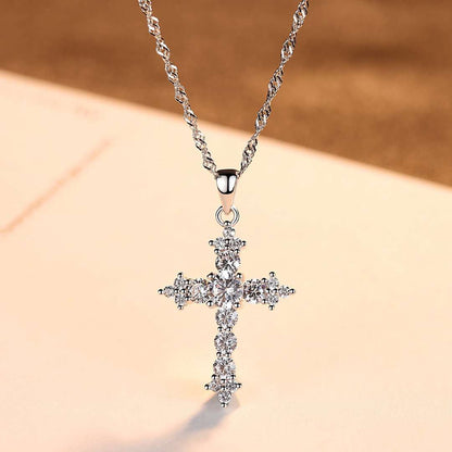 [Rose Jewels]Delicate Cross Shape Necklace