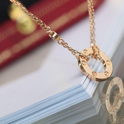 [ROSE]LOVE NECKLACE ADJUSTABLE ROSE GOLD 2 DIAMOND