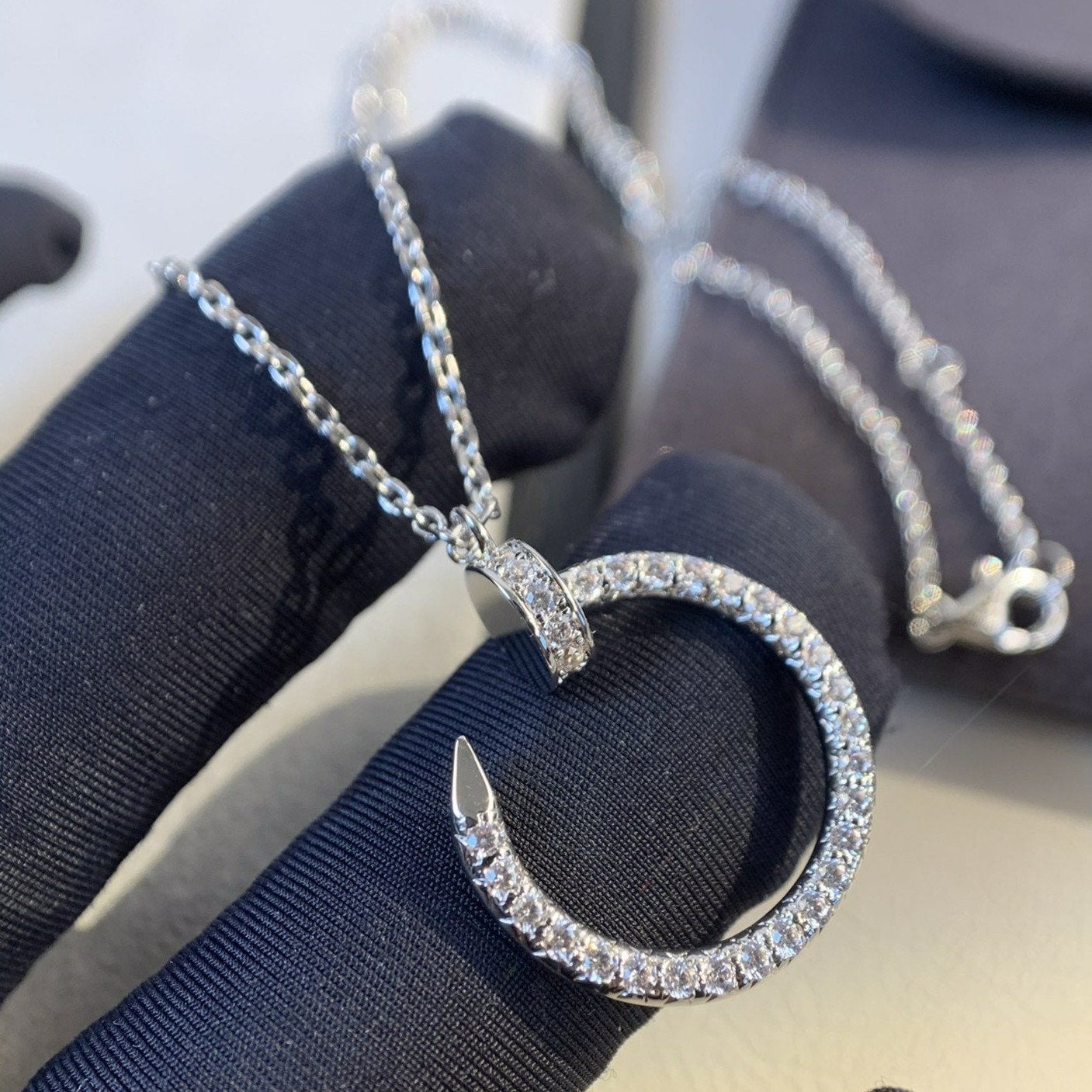 [ROSE]JUSTE NECKLACE SILVER DIAMONDS