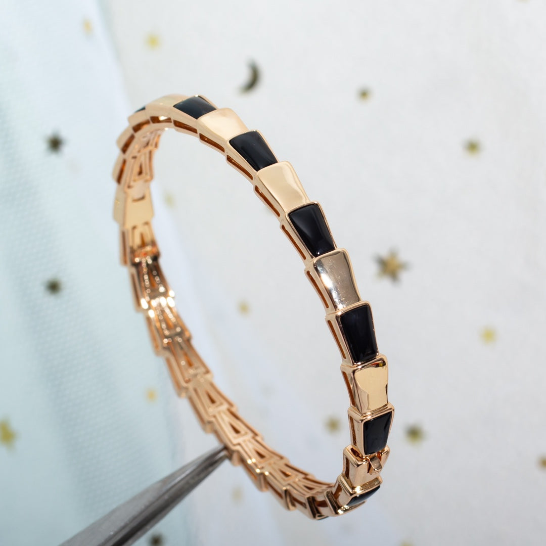 [Roséschmuck]SERPENTI ARMBAND ROSGOLD ONYX