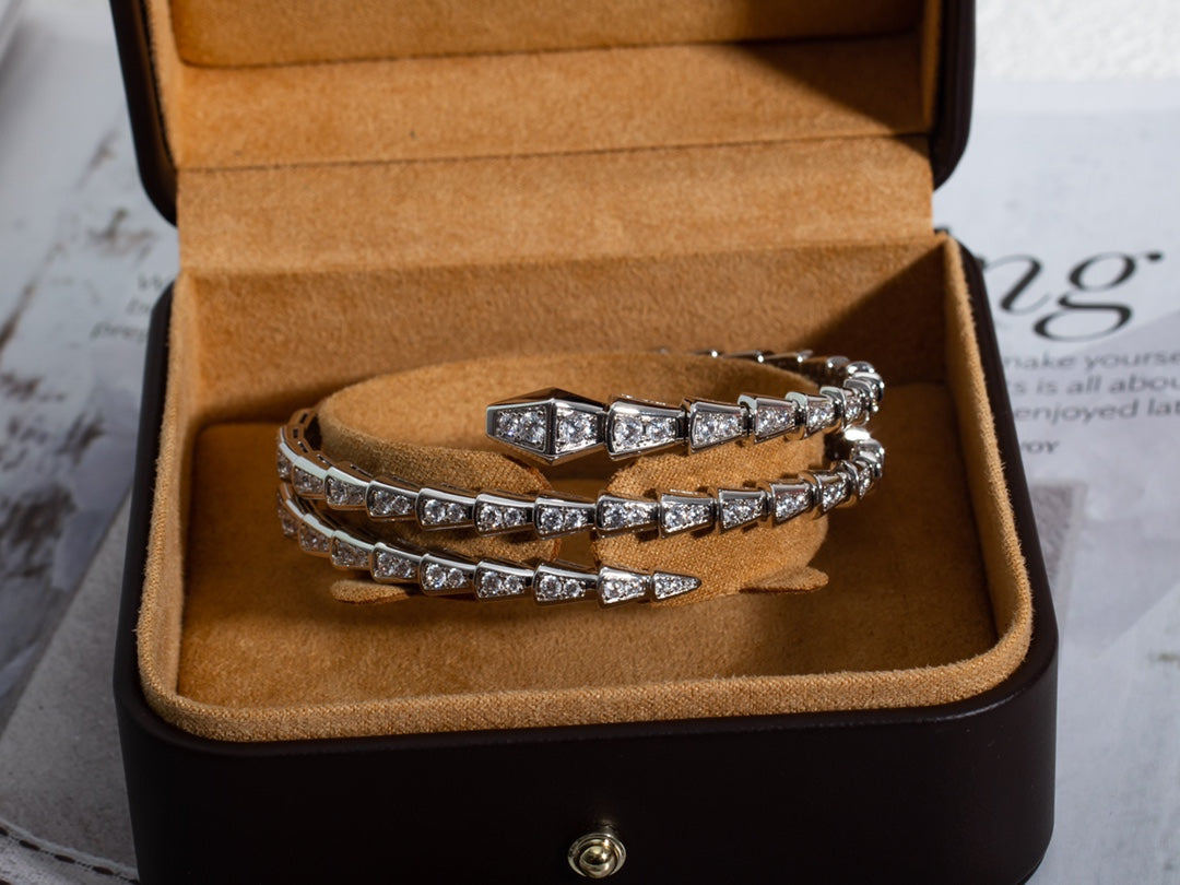 [Rose Jewels]SERPENTI BRACELET SILVER DIAMOND DOUBLE ROW