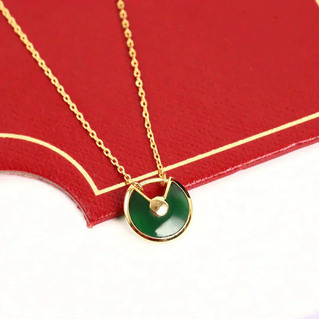 [ROSE]AMULETTE GOLD MALACHITE NECKLACE