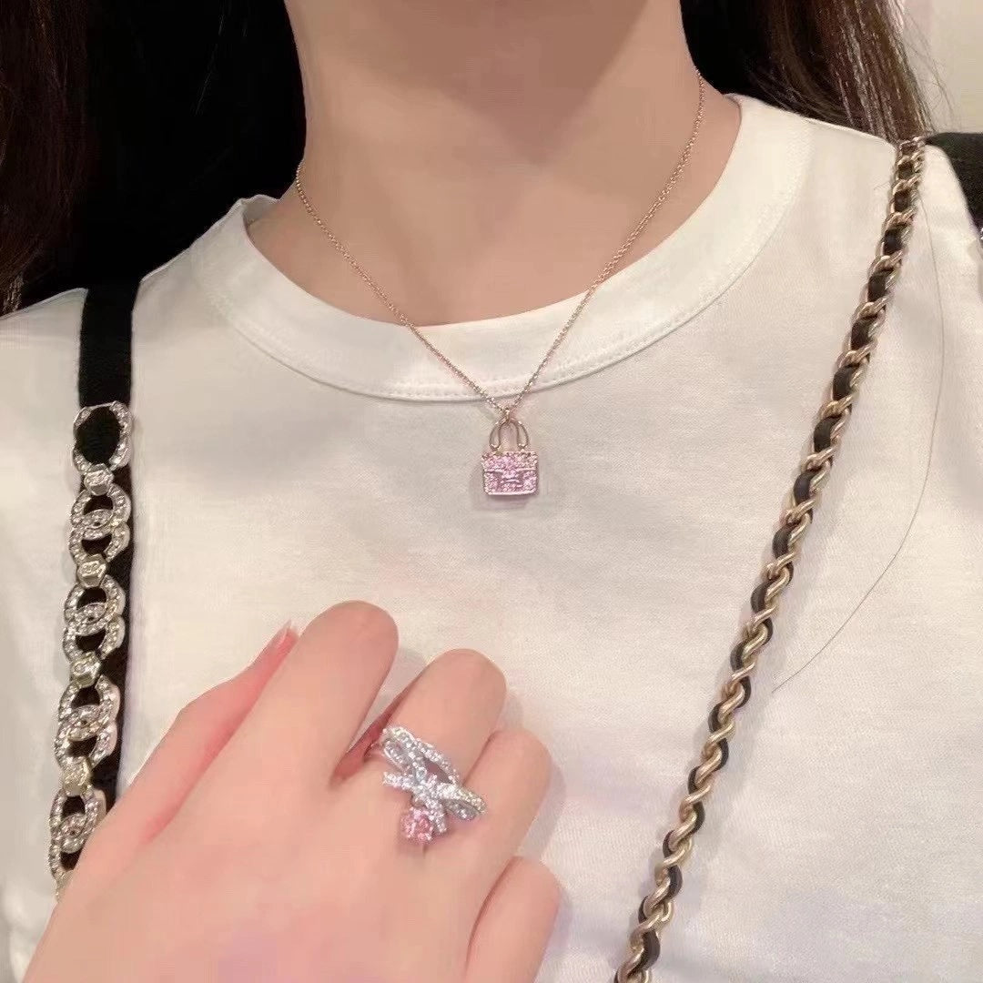 [Rose Jewels]CONSTANCE ANHÄNGER LILA DIAMANT HALSKETTE