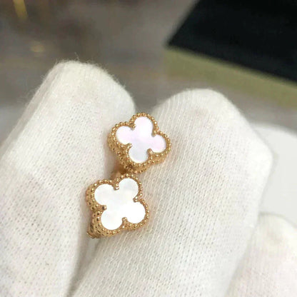 [ROSE]CLOVER MINI 9.5MM WHITE MOP EARRINGS