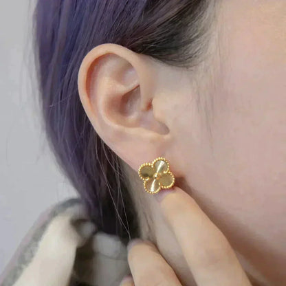 [ROSE]CLOVER MEDIUM 1 MOTIFS LASER EARRINGS