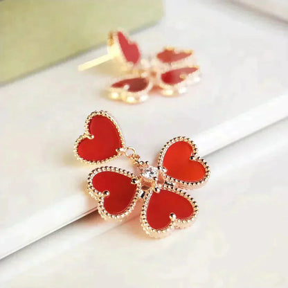 [ROSE]SWEET CLOVER CARNELIAN EARRINGS