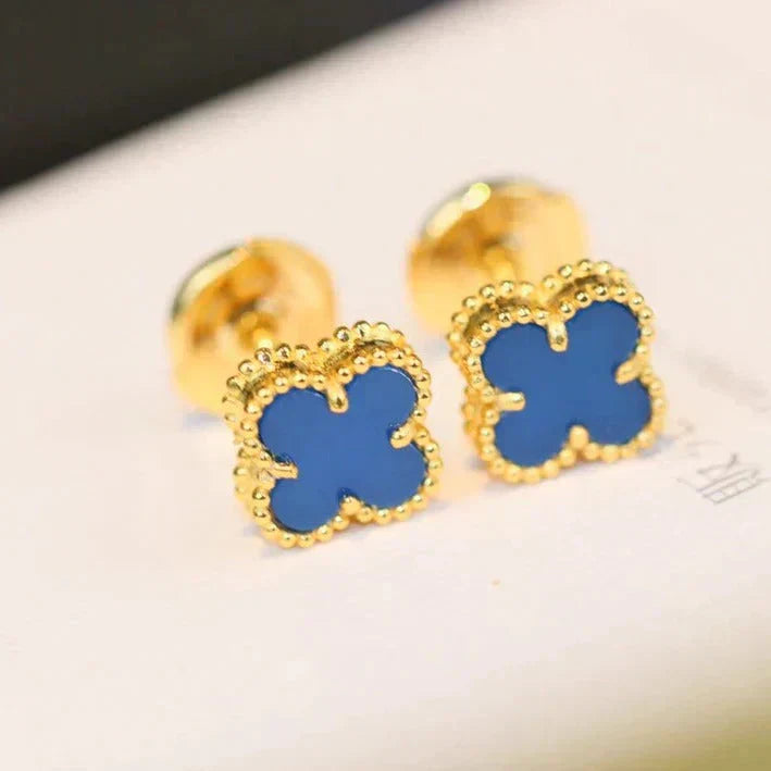 [ROSE]CLOVER MINI 9.5MM TURQUOISE EARRINGS