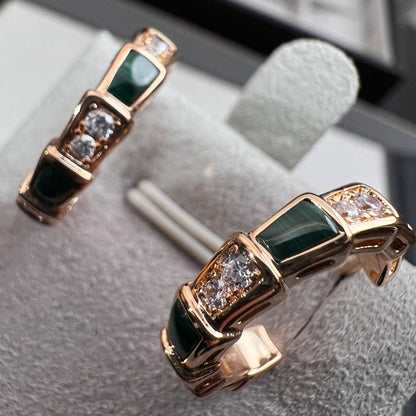 [Rose Jewels]SERPENTI MALACHITE PINK GOLD EARRINGS