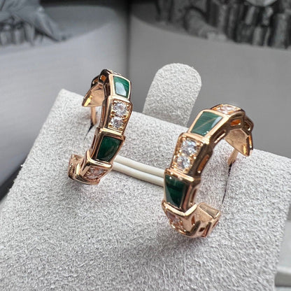 [Rose Jewels]SERPENTI MALACHITE PINK GOLD EARRINGS