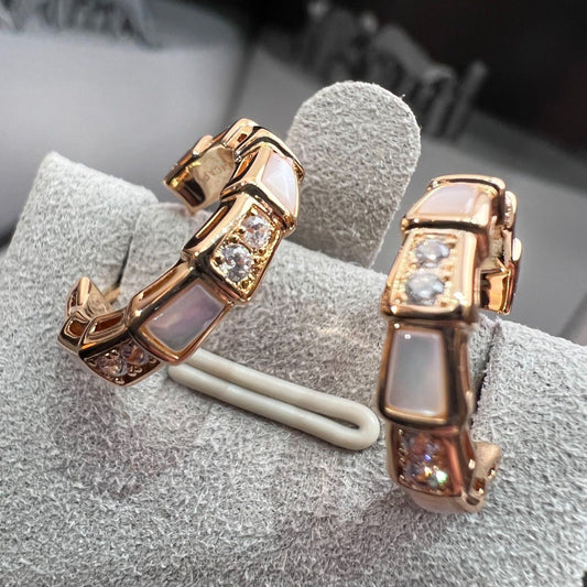 [Rose Jewels]SERPENTI MOP PINK GOLD EARRINGS