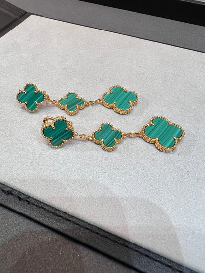 [ROSE]CLOVER MALACHITE 3 MOTIFS GOLD